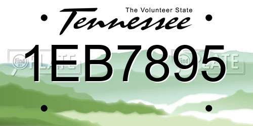 1EB7895 Tennessee License Plate