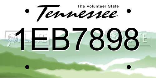 1EB7898 Tennessee License Plate