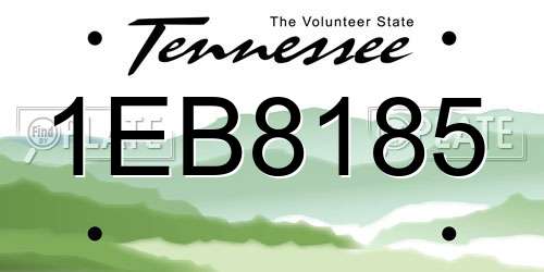 1EB8185 Tennessee License Plate