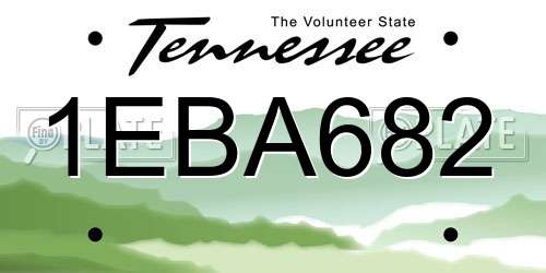 1EBA682 Tennessee License Plate