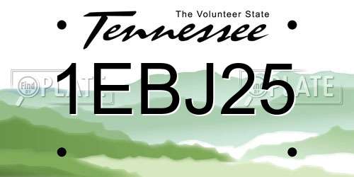 1EBJ25 Tennessee License Plate