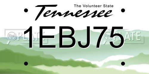 1EBJ75 Tennessee License Plate