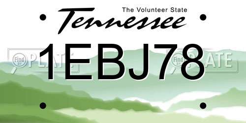 1EBJ78 Tennessee License Plate
