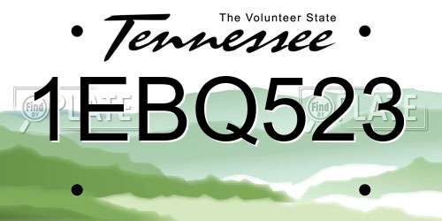 1EBQ523 Tennessee License Plate