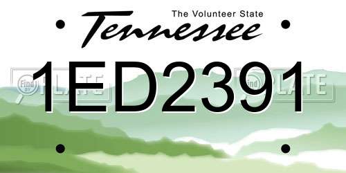 1ED2391 Tennessee License Plate