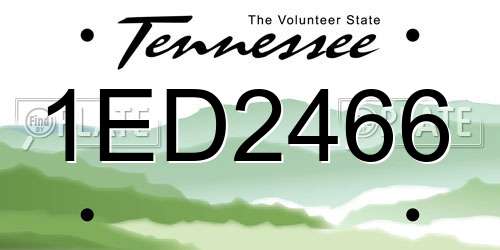 1ED2466 Tennessee License Plate