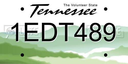 1EDT489 Tennessee License Plate