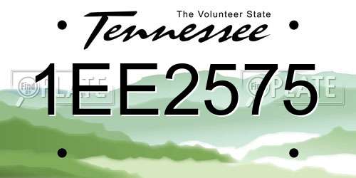 1EE2575 Tennessee License Plate