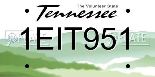 1EIT951 Tennessee License Plate