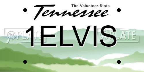 1ELVIS Tennessee License Plate