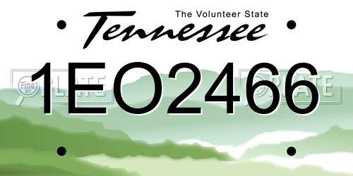 1EO2466 Tennessee License Plate