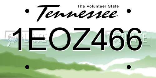 1EOZ466 Tennessee License Plate
