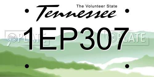 1EP307 Tennessee License Plate