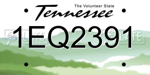 1EQ2391 Tennessee License Plate