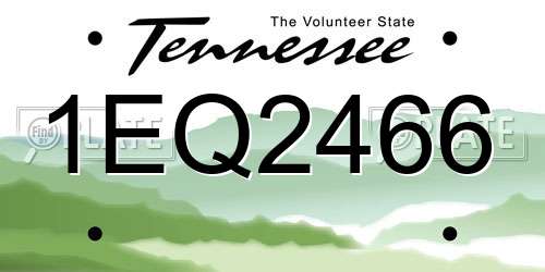 1EQ2466 Tennessee License Plate