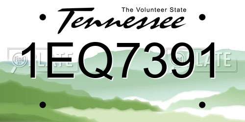 1EQ7391 Tennessee License Plate