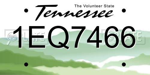 1EQ7466 Tennessee License Plate