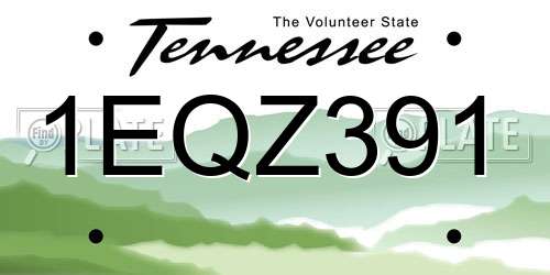 1EQZ391 Tennessee License Plate