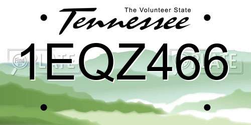 1EQZ466 Tennessee License Plate