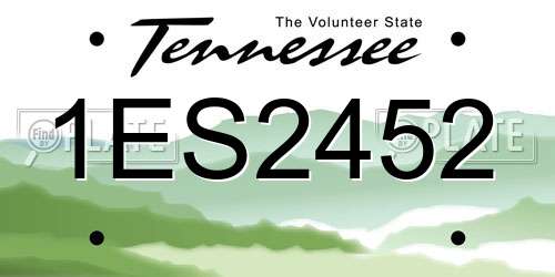 1ES2452 Tennessee License Plate