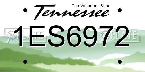 1ES6972 Tennessee License Plate