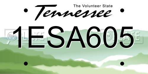 1ESA605 Tennessee License Plate