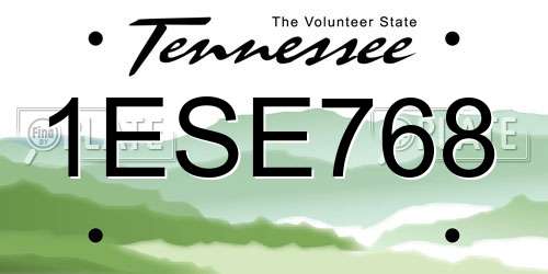 1ESE768 Tennessee License Plate
