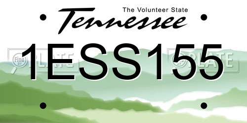 1ESS155 Tennessee License Plate