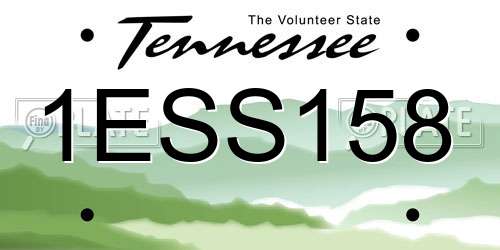1ESS158 Tennessee License Plate