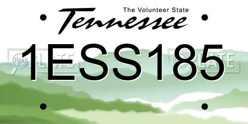 1ESS185 Tennessee License Plate