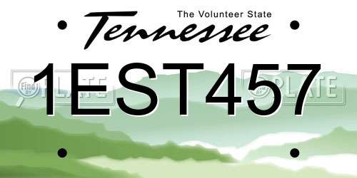 1EST457 Tennessee License Plate