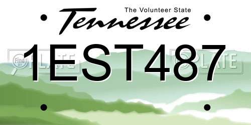 1EST487 Tennessee License Plate