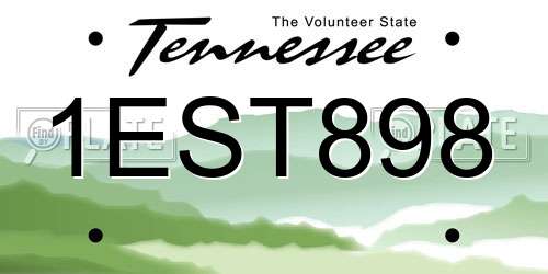 1EST898 Tennessee License Plate