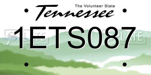1ETS087 Tennessee License Plate