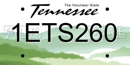 1ETS260 Tennessee License Plate
