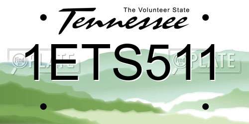 1ETS511 Tennessee License Plate