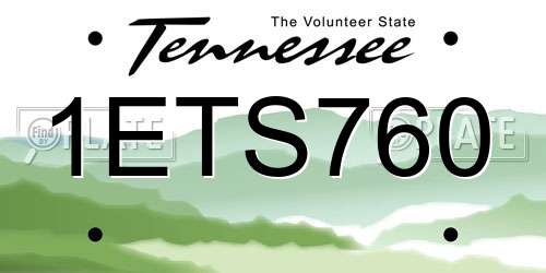 1ETS760 Tennessee License Plate