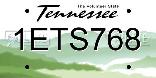 1ETS768 Tennessee License Plate