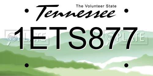 1ETS877 Tennessee License Plate