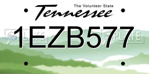 1EZB577 Tennessee License Plate