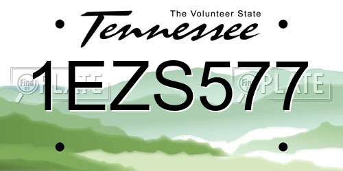 1EZS577 Tennessee License Plate