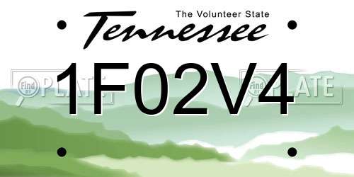 1F02V4 Tennessee License Plate