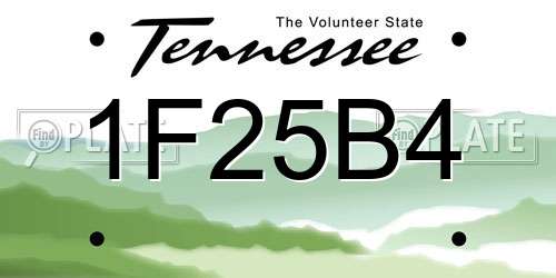 1F25B4 Tennessee License Plate