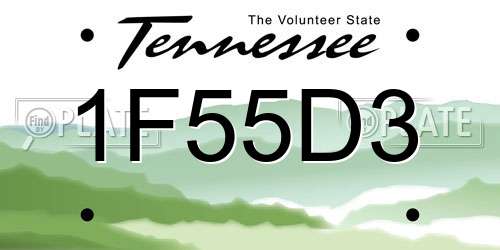 1F55D3 Tennessee License Plate