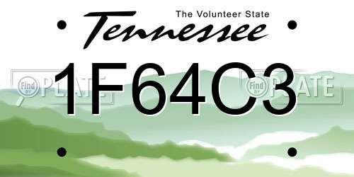 1F64C3 Tennessee License Plate