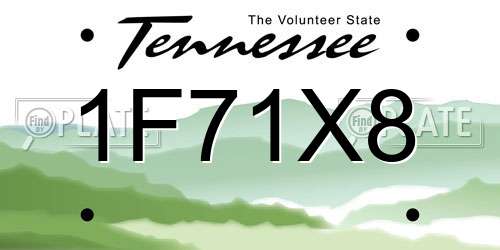 1F71X8 Tennessee License Plate