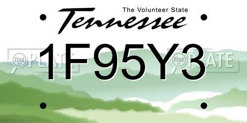 1F95Y3 Tennessee License Plate