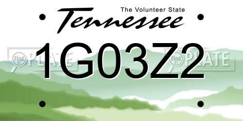 1G03Z2 Tennessee License Plate