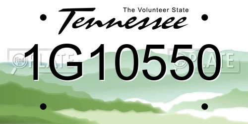 1G10550 Tennessee License Plate