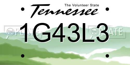 1G43L3 Tennessee License Plate